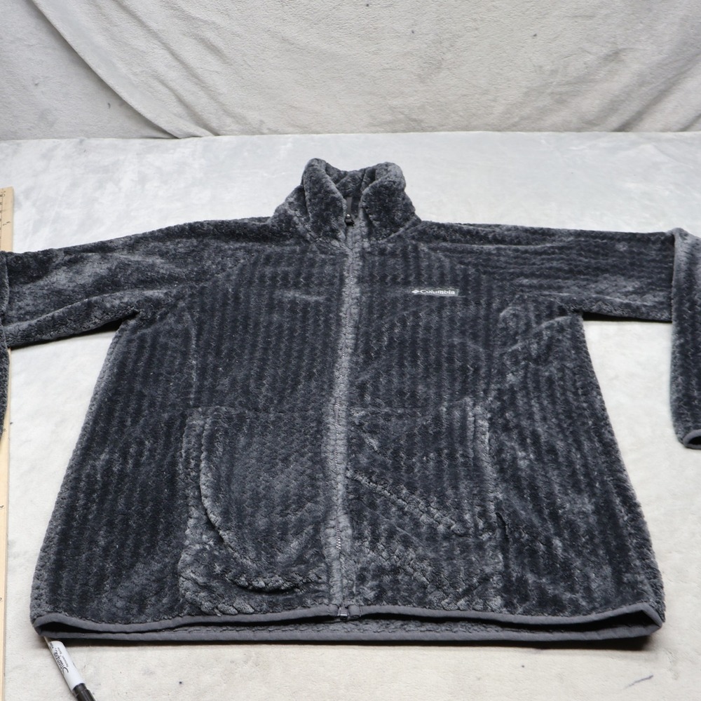 Columbia Jacket Women Large Black Ruby Lake Full Zip Fuzzy Fleece Outdoor Hiking